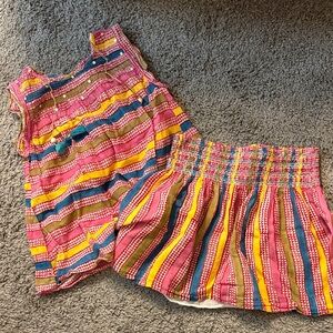 Vibrant Striped Kids Skirt and Top Set